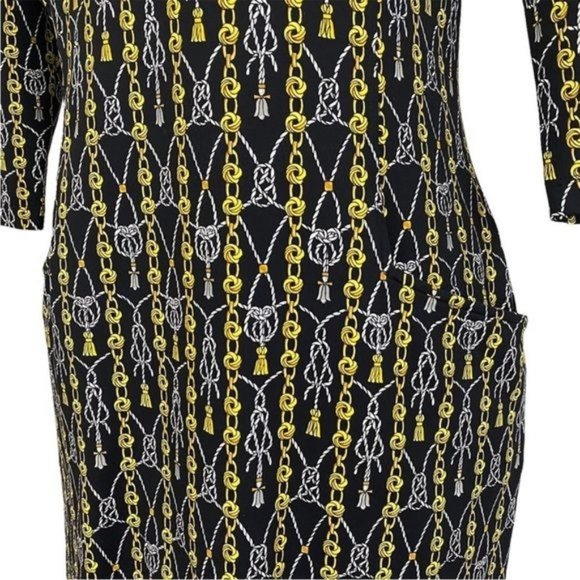 J. McLaughlin Rope Tassel Knot Chain Catalyst Dress Women's Size Medium Catalina - Picture 11 of 14